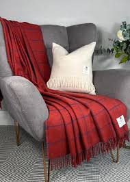 McNutt Wool Cashmere Throw - Paprika Windowpane