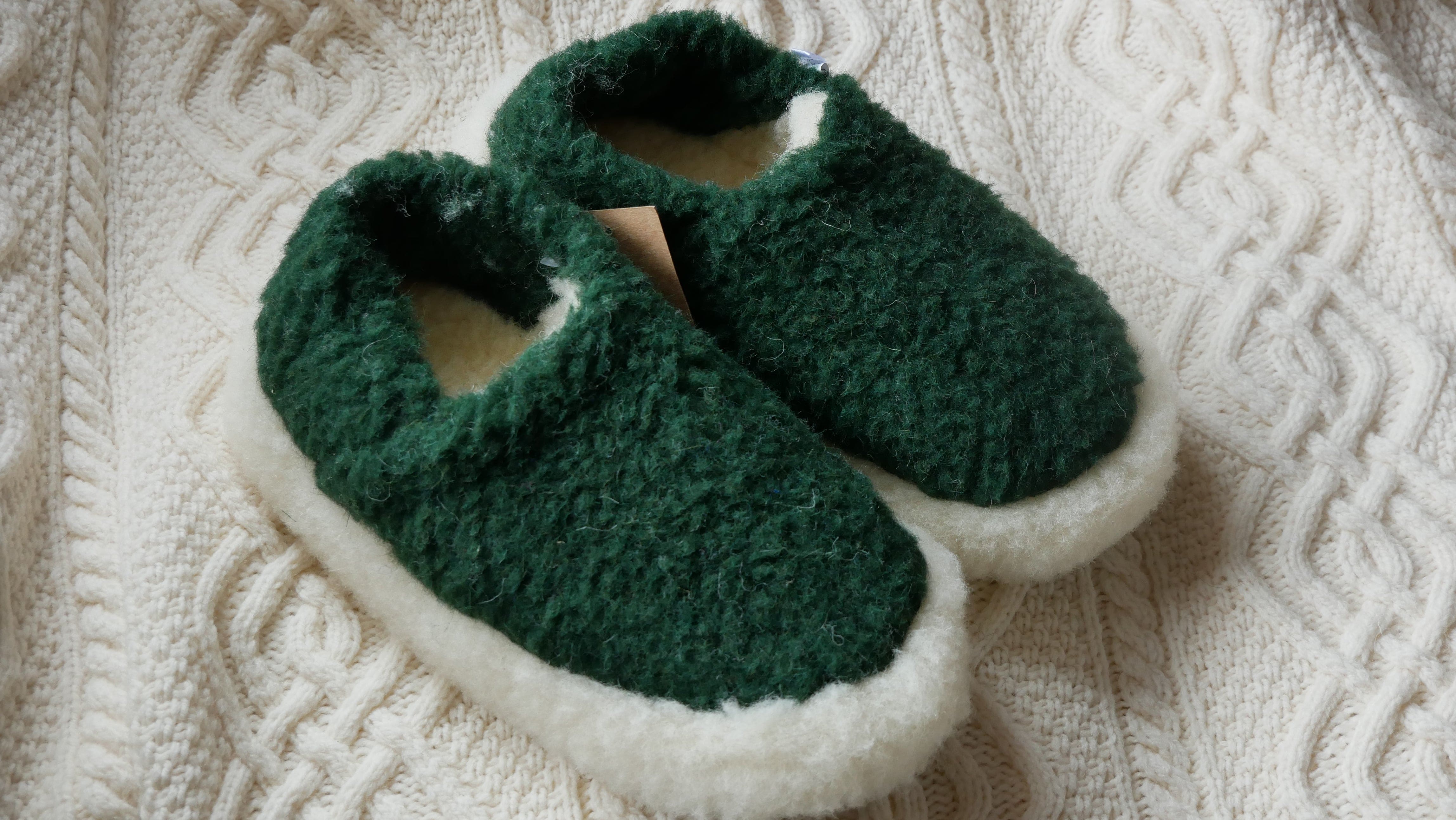 Yoko Wool Slippers Forest Green