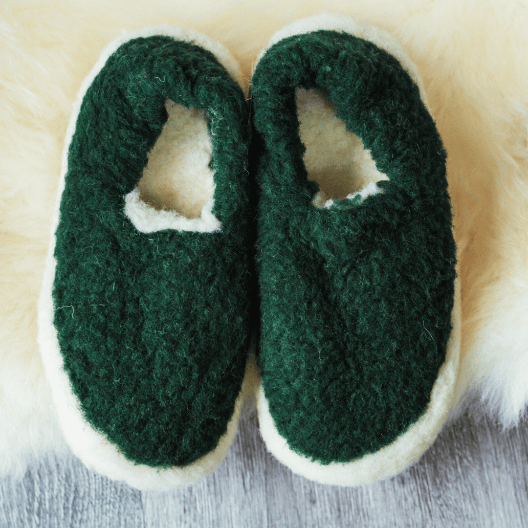 Yoko Wool Slippers Forest Green