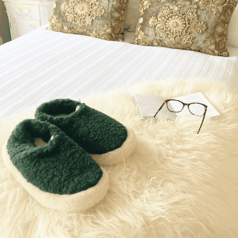 Yoko Wool Slippers Forest Green
