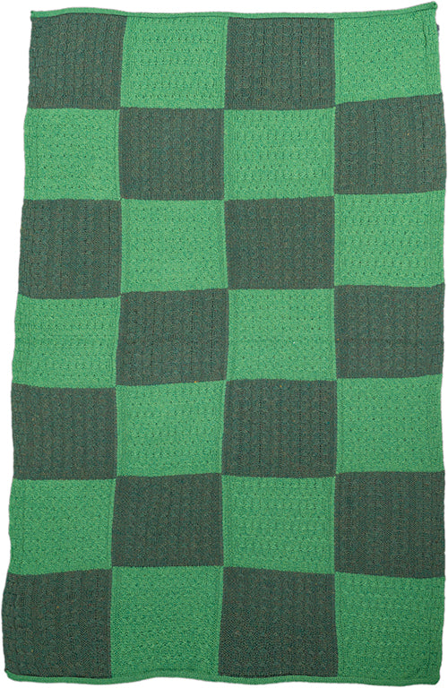 Merino Patchwork Throw - Green