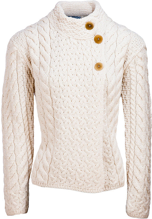 Ladies Supersoft Merino Crossover Cardigan - Bainín