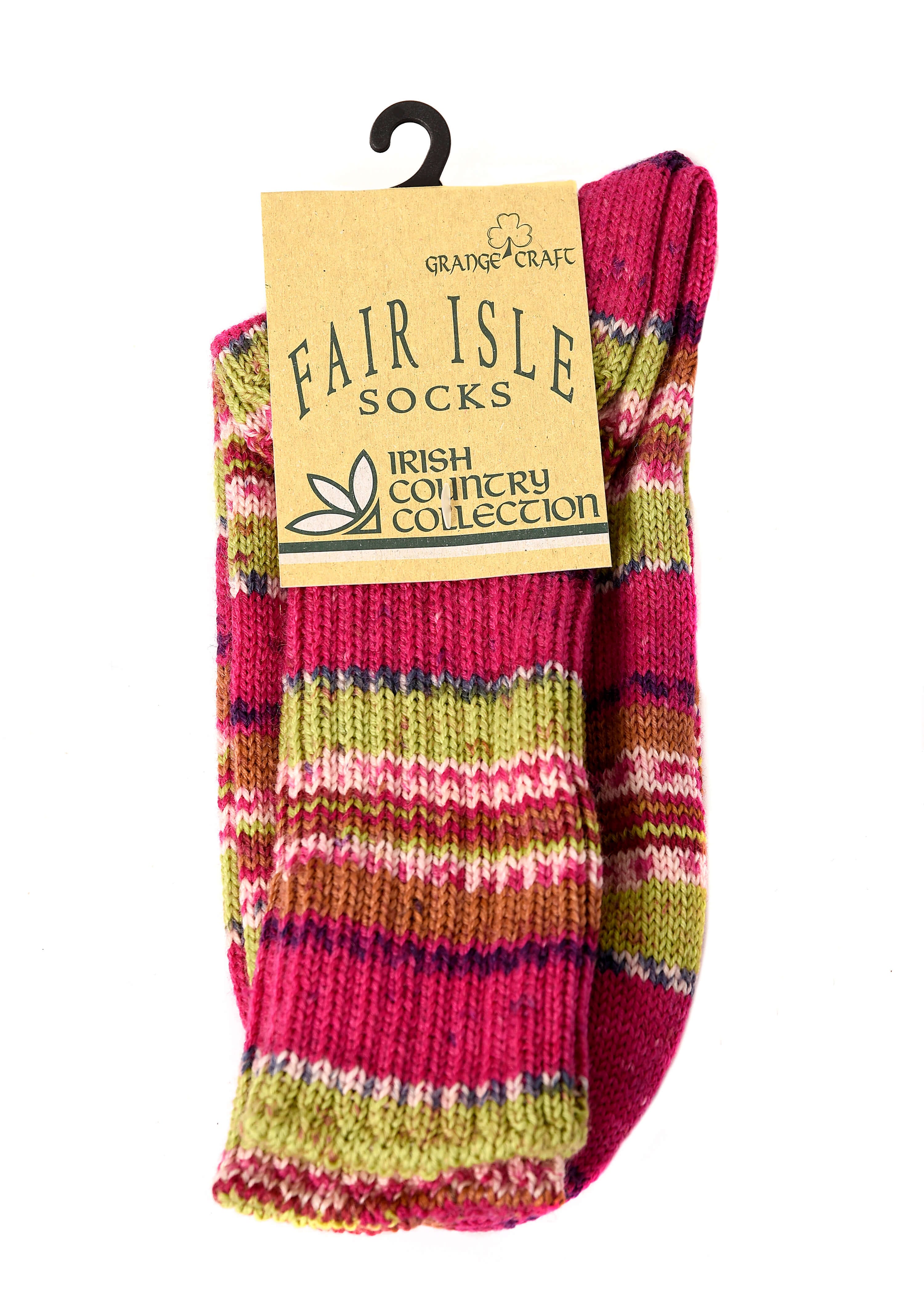 Stripe Fair Isle Walking Socks Ladies