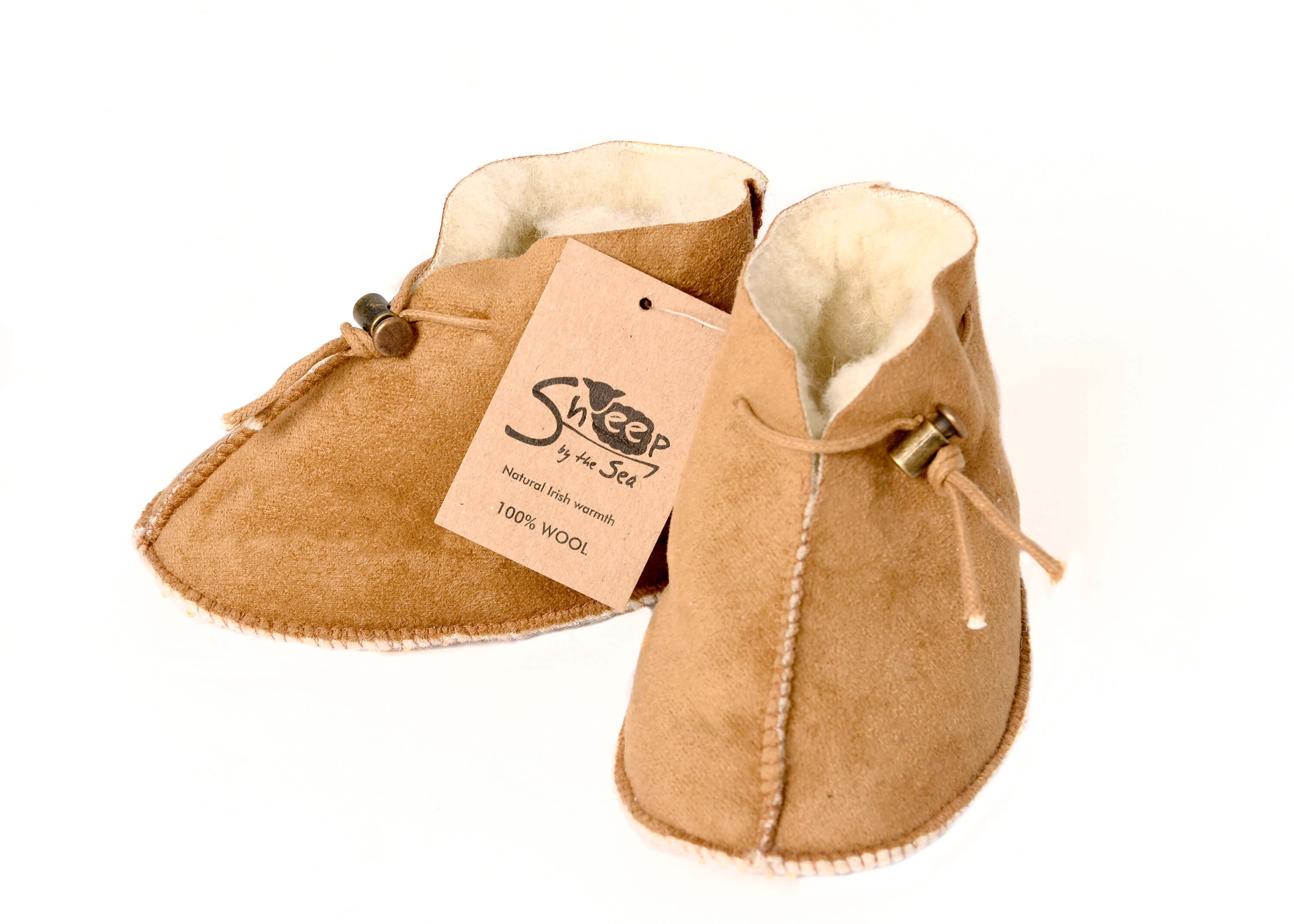 Velour Baby Slippers - Brown