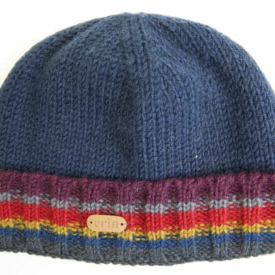 Rib Pullon Hat with Turnup - Navy