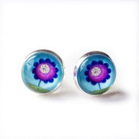 Amélie Gagne Studio Post Earrings - Purple Flower