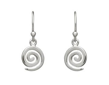 Spiral Drop Earrings - Sterling Silver