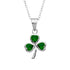Green Shamrock Pendant - Glass and Sterling Silver