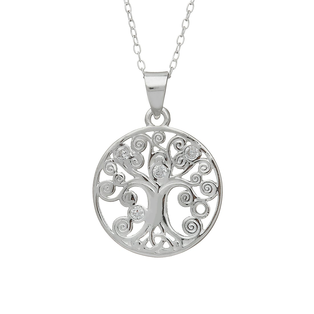 Tree of Life - Sterling Silver with Clear Stones
