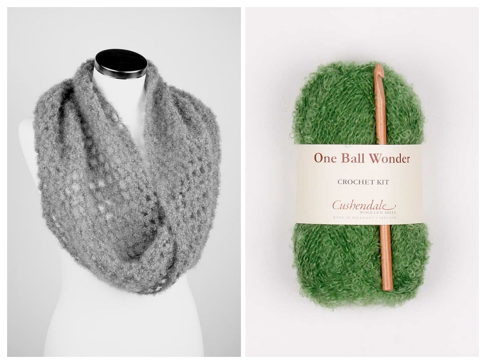 Cushendale Mohair Snood Crochet Kit - Greengage