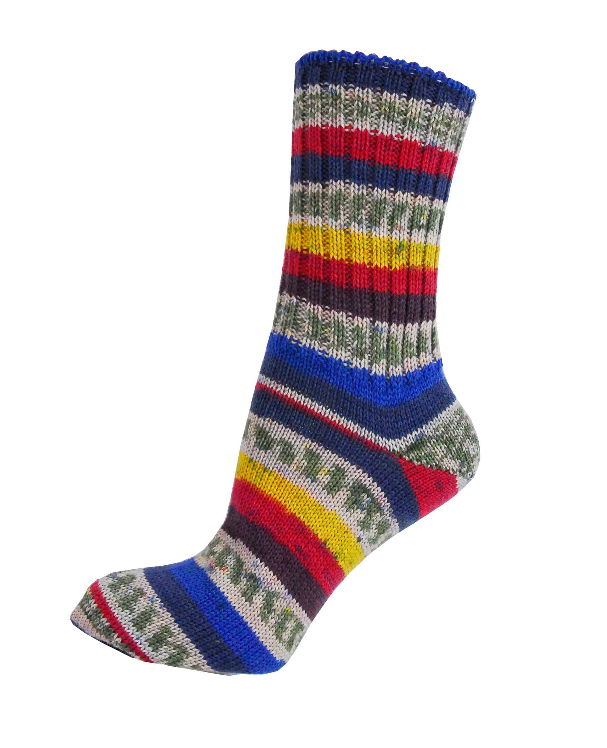 Stripe Fair Isle Walking Socks Ladies