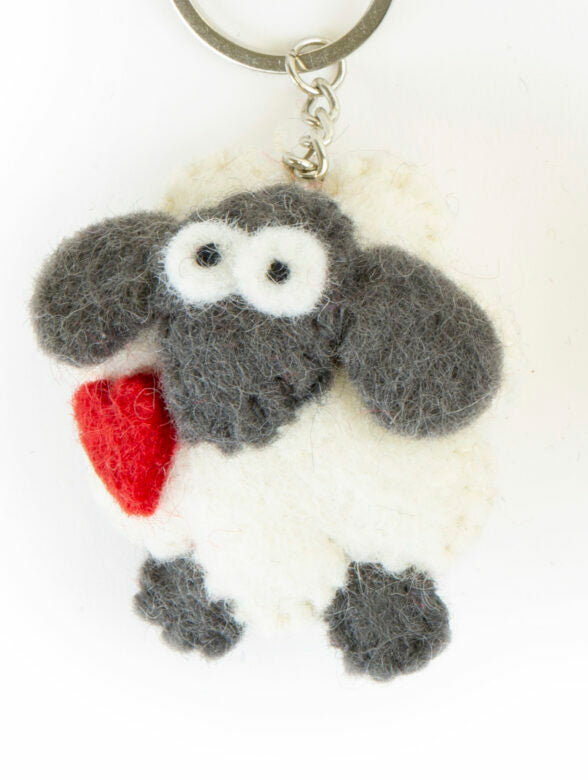 Felt Sheep Keyring