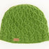 Aran Diamond Pullon Hat with Cable headband - Green