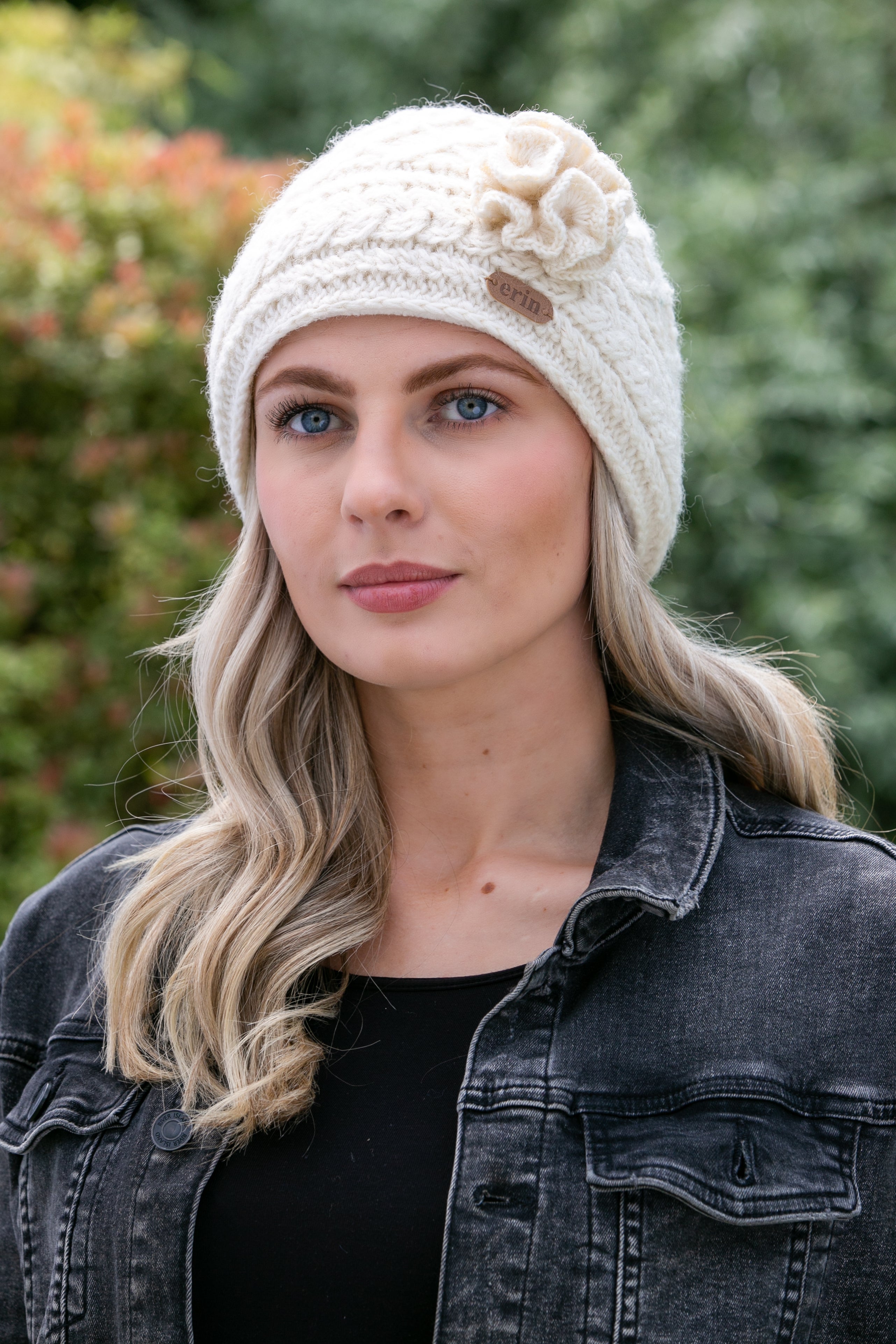 Aran Trellis Design Pullon Hat - Natural