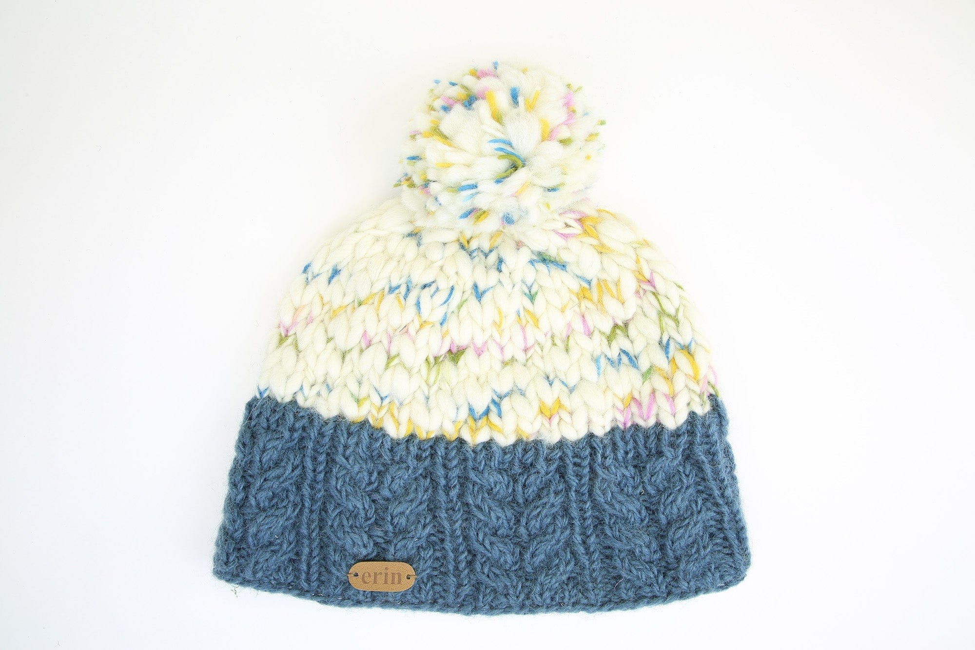 Uneven Wool Bobble Ladies Hat - Yellow