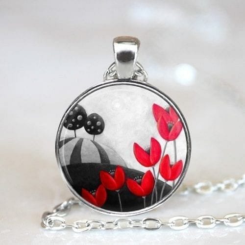 Amiélie Gagne Studio Amélie Gagne Studio Necklace - Red flowers