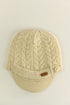 Erin Knitwear Aran Cable Peak Hat - Natural