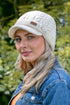 Erin Knitwear Aran Cable Peak Hat - Natural