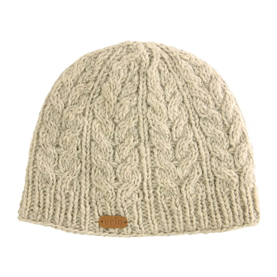 Erin Knitwear Aran Cable Pullon Hat - Oatmeal