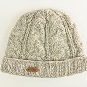 Erin Knitwear Aran Cable Turnup Hat - Oatmeal