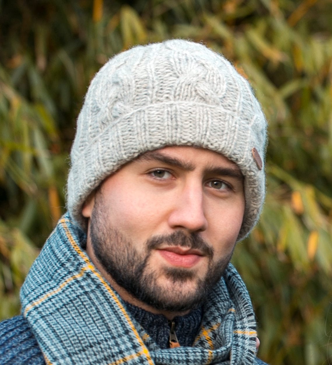 Erin Knitwear Aran Cable Turnup Hat - Oatmeal
