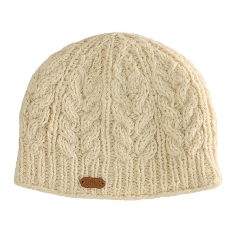 Aran Cable Pullon Hat - Natural