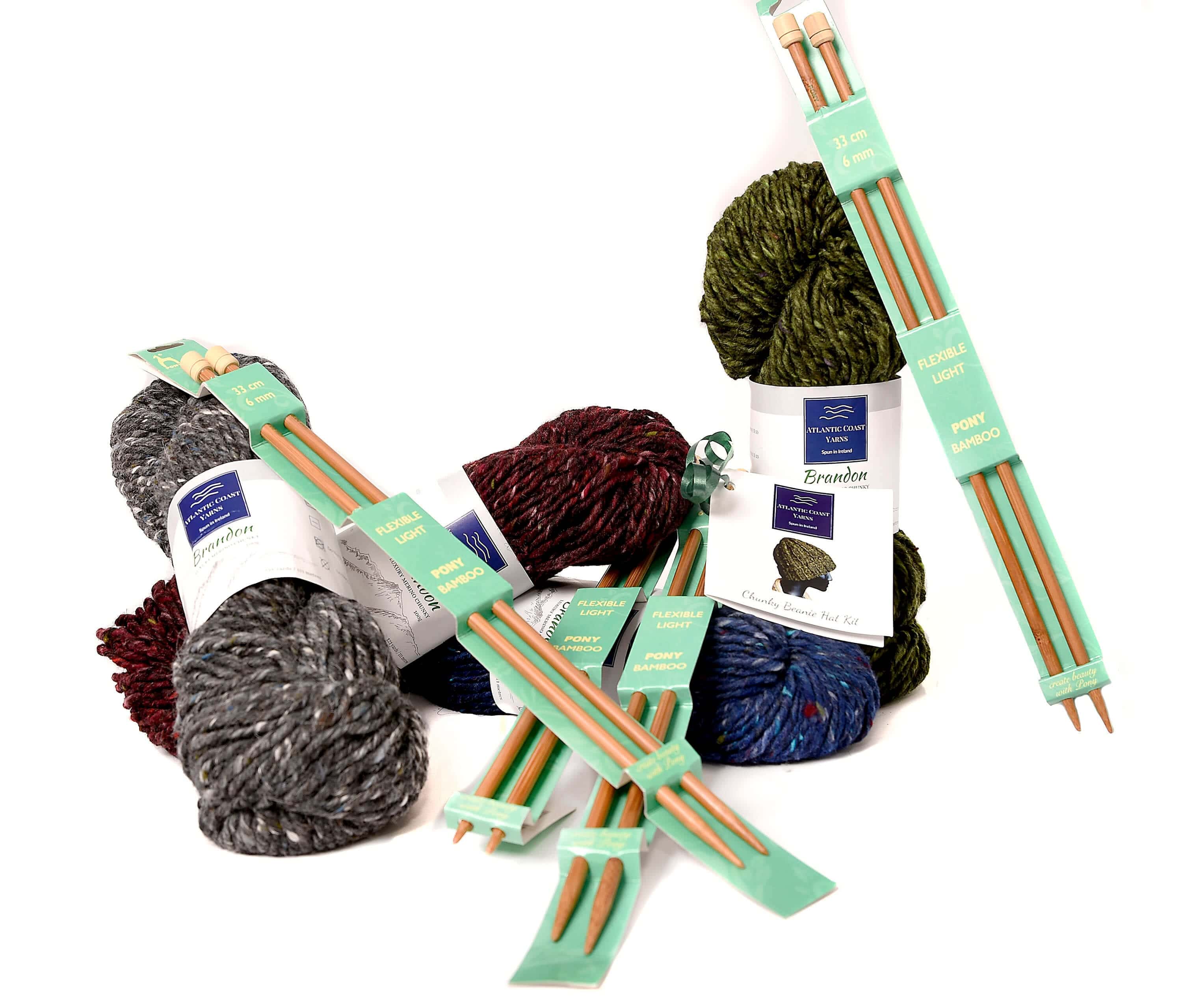 Atlantic Coast Yarns Chunky Atlantic Fishermans Beanie Kit (Unisex) - Charcoal