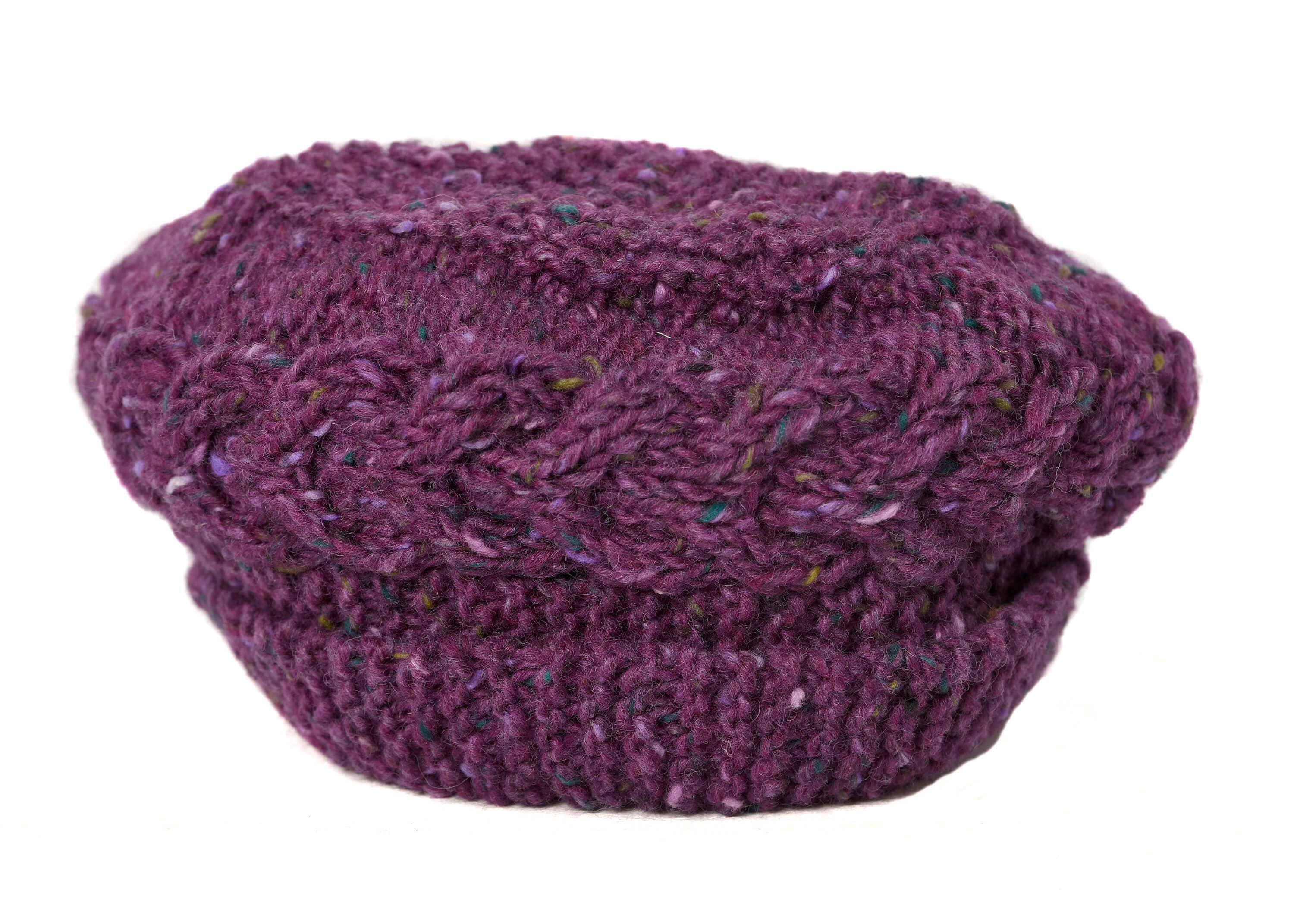 Connemara Sheep & Wool Centre Purple Connemara Ladies Beanie
