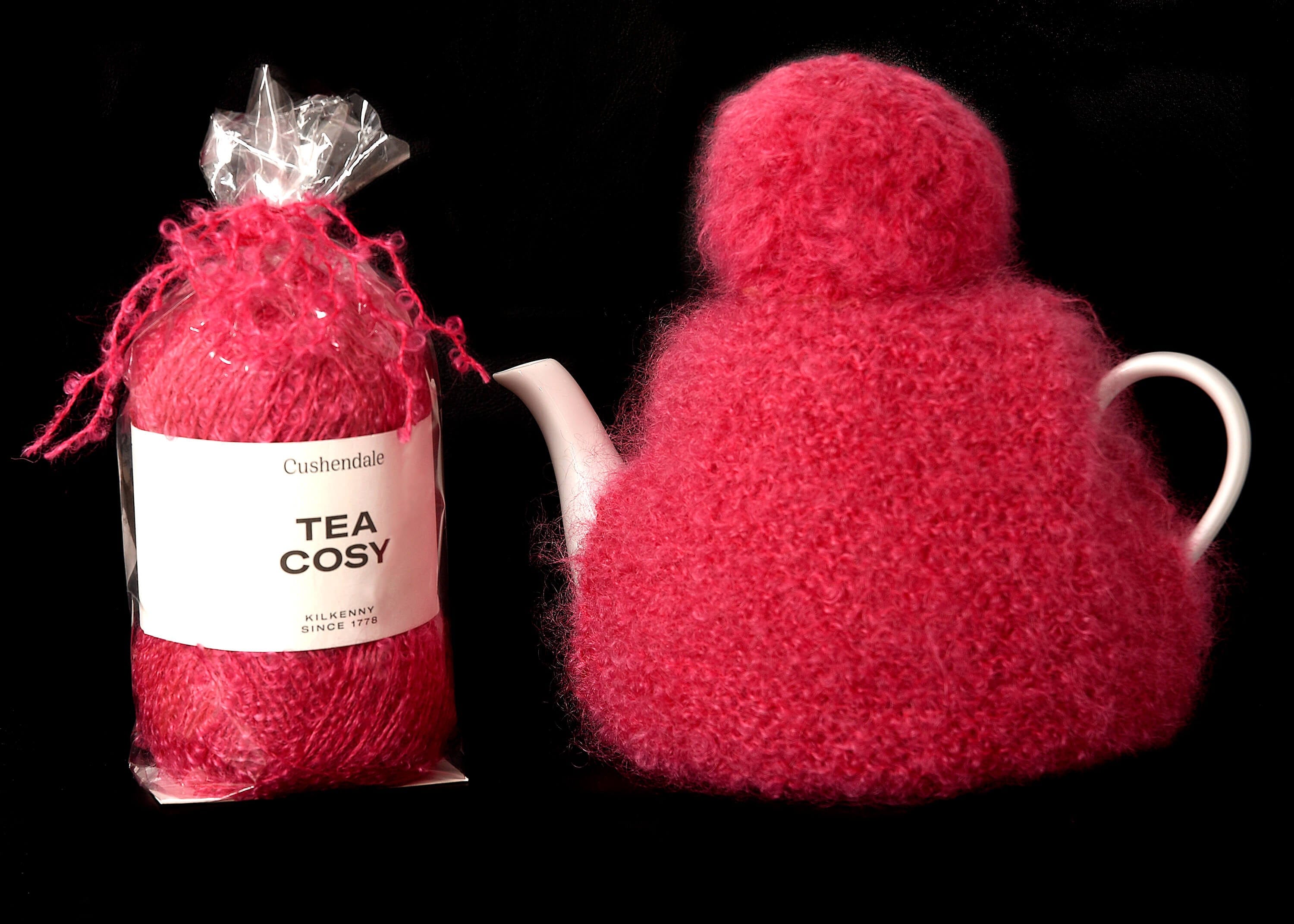 Cushendale Rasperry Cushendale Mohair Teacosy Knitting Kit