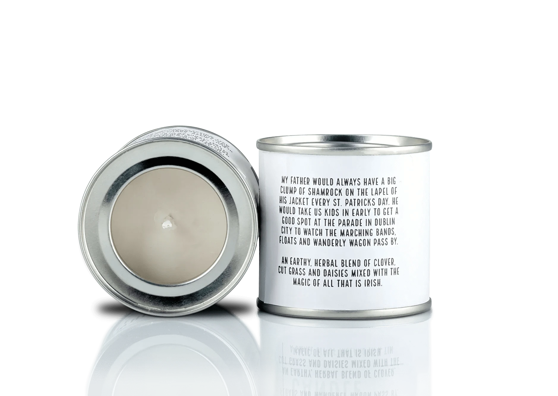 Connemara Sheep & Wool Centre Irish Candle Tin  - Irish Shamrock (Small)