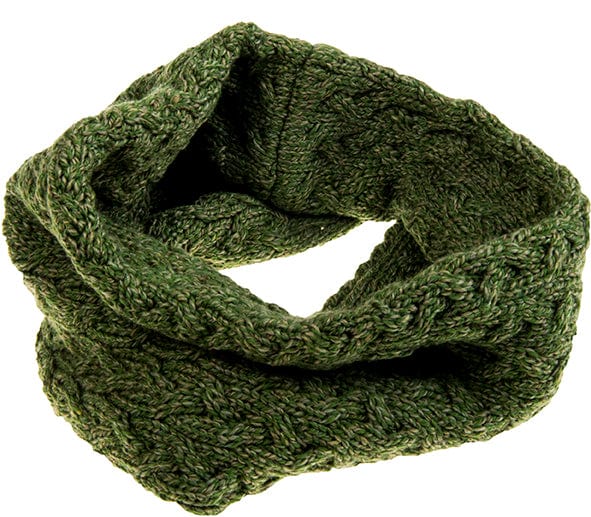Aran Woolen Mills Supersoft Merino Moss Green Infnitiy Scarf Ladies Supersoft Merino Infinity Scarf