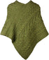 Aran Woollen Mills Moss Green Ladies Supersoft Merino Triangular Poncho.