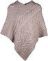 Aran Woollen Mills Oatmeal Ladies Supersoft Merino Triangular Poncho.