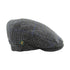 Muckross Handweavers Mens Tweed Flat Cap - Trinity Cap Charcoal with Blue Check