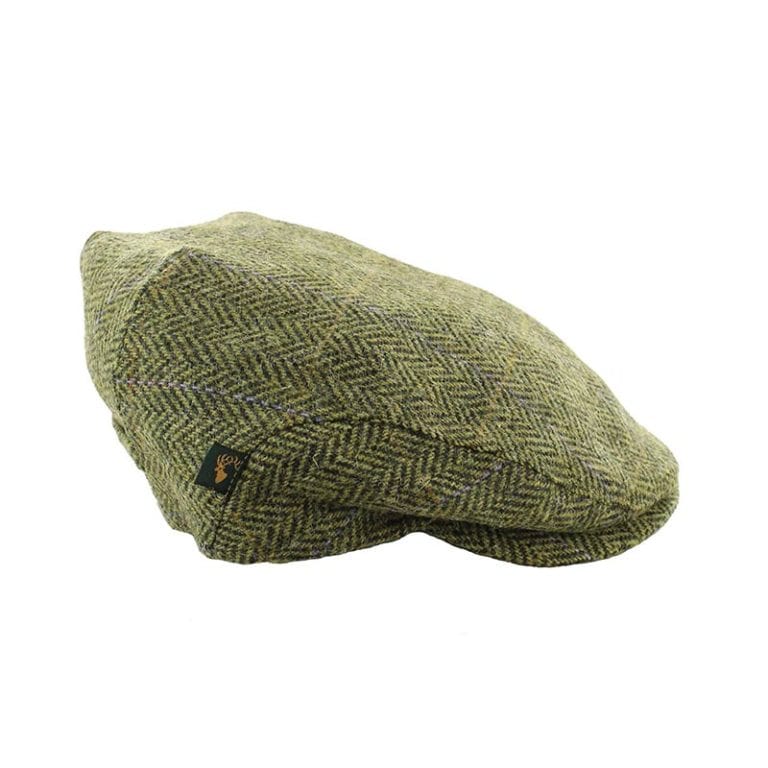 Muckross Handweavers Mens Tweed Flat Cap - Trinity Cap Light Green
