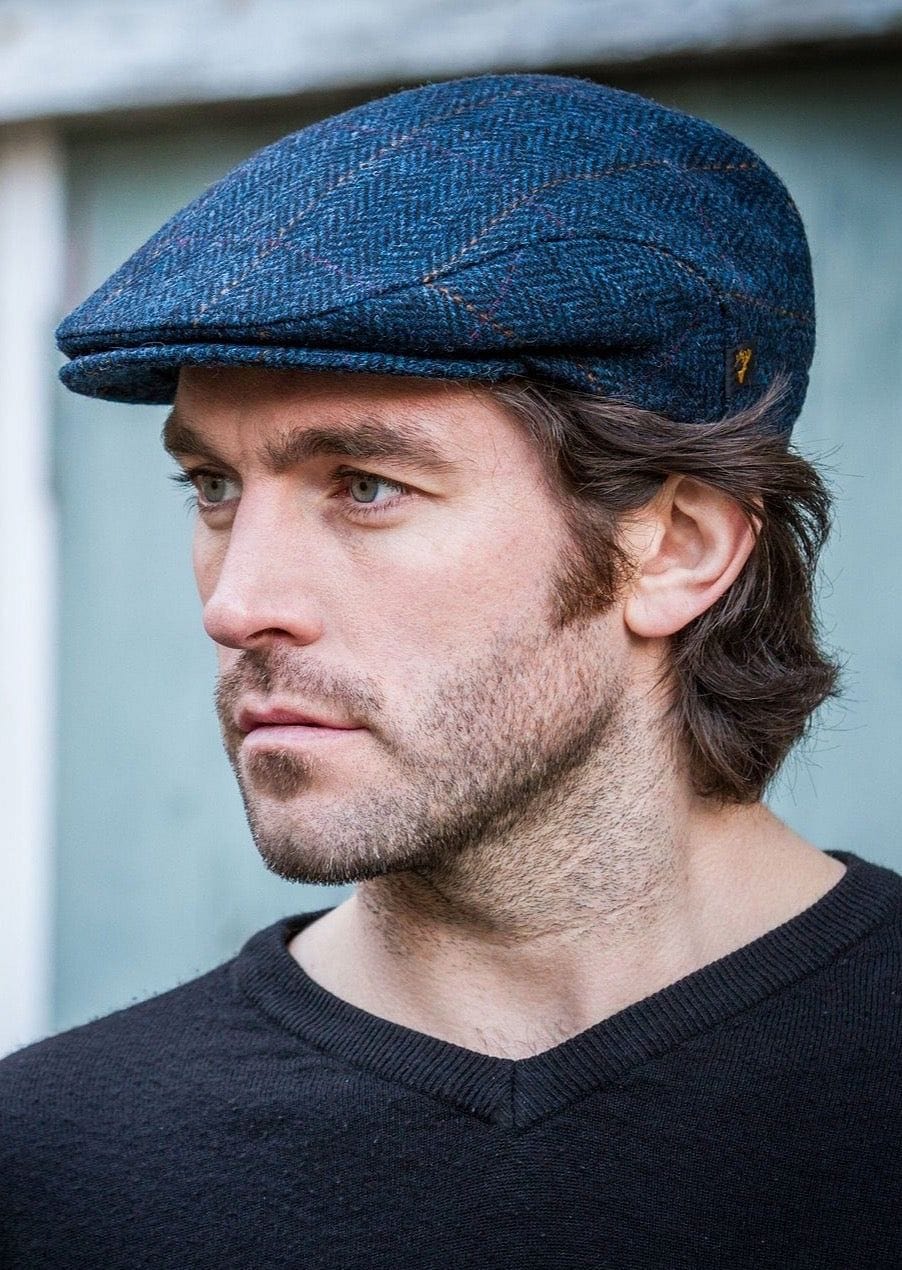 Muckross Handweavers Mens Tweed Flat Cap -Trinity Cap Navy