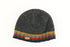 Erin Knitwear Rib Pullon Hat - Charcoal with Multicoloured Stripe