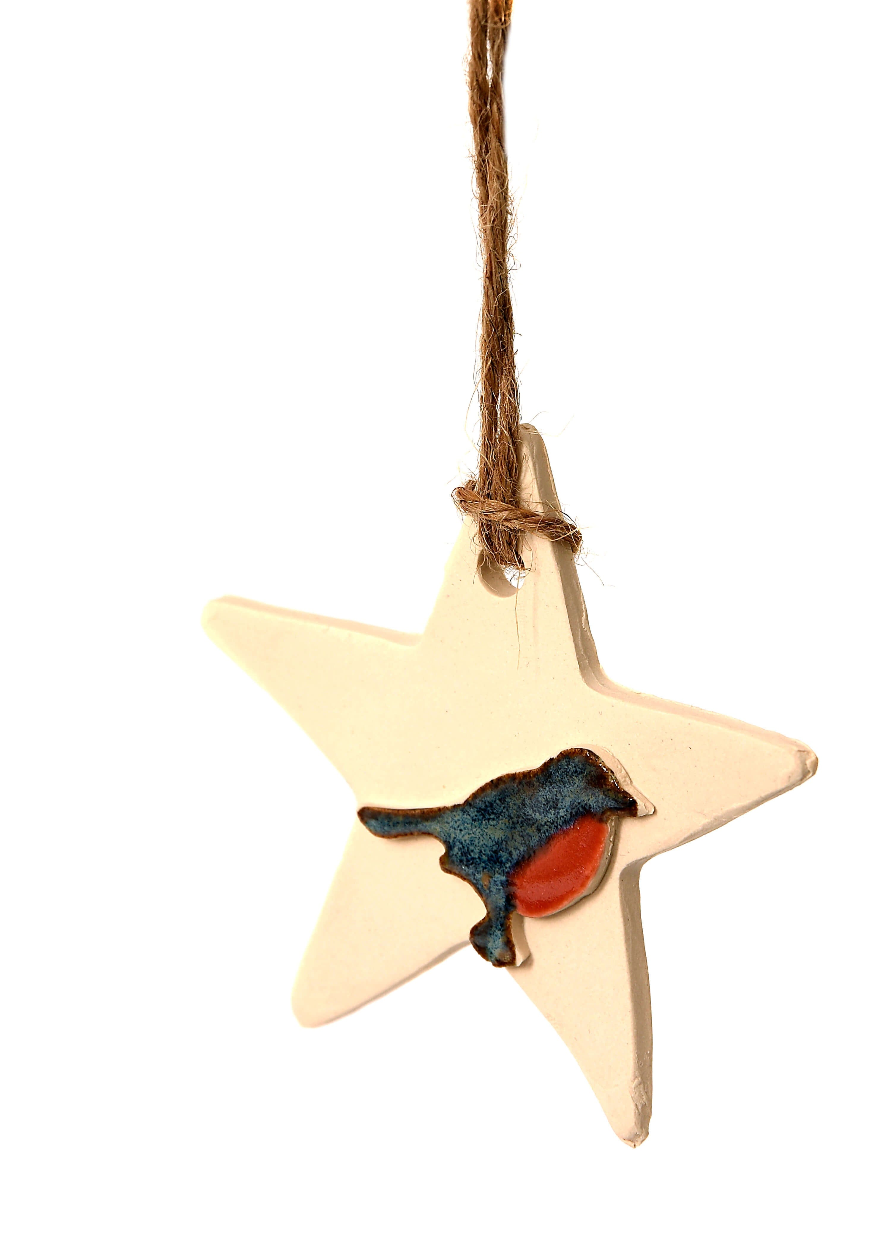 Yewfort Crafts Robin Star Decoration - Cream