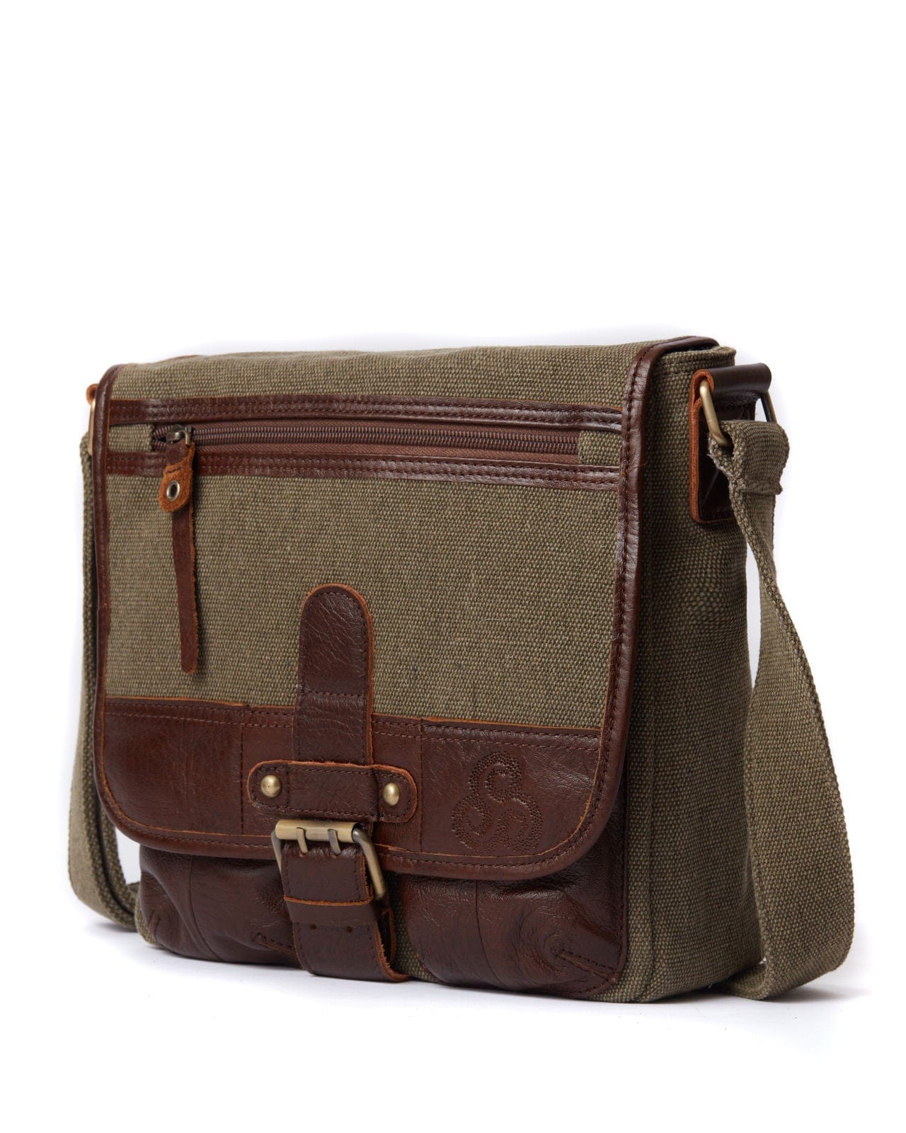 Aran Woollen Mills Single buckle Irish tweed and leather bag