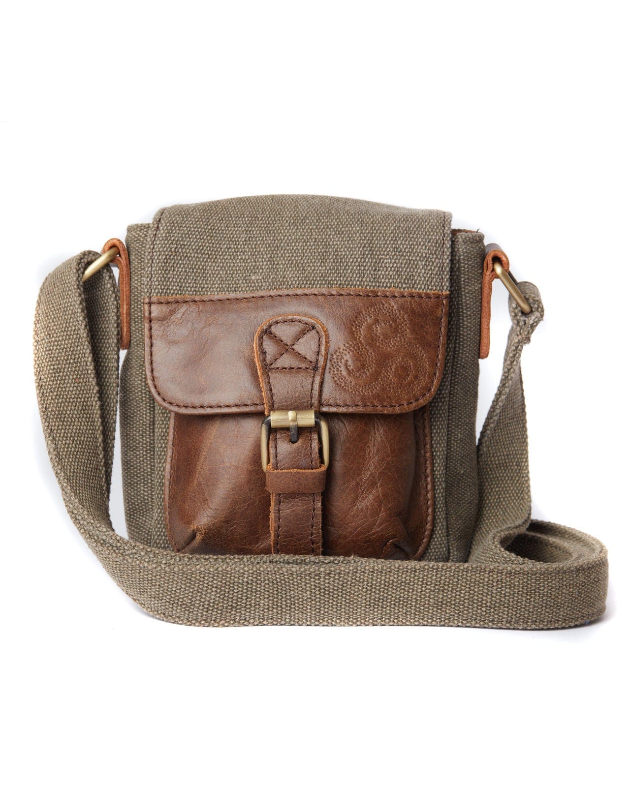 Aran Woollen Mills Small Irish tweed and leather bag