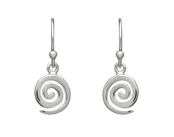 Woods Celtic Jewellery Spiral Drop Earrings - Sterling Silver