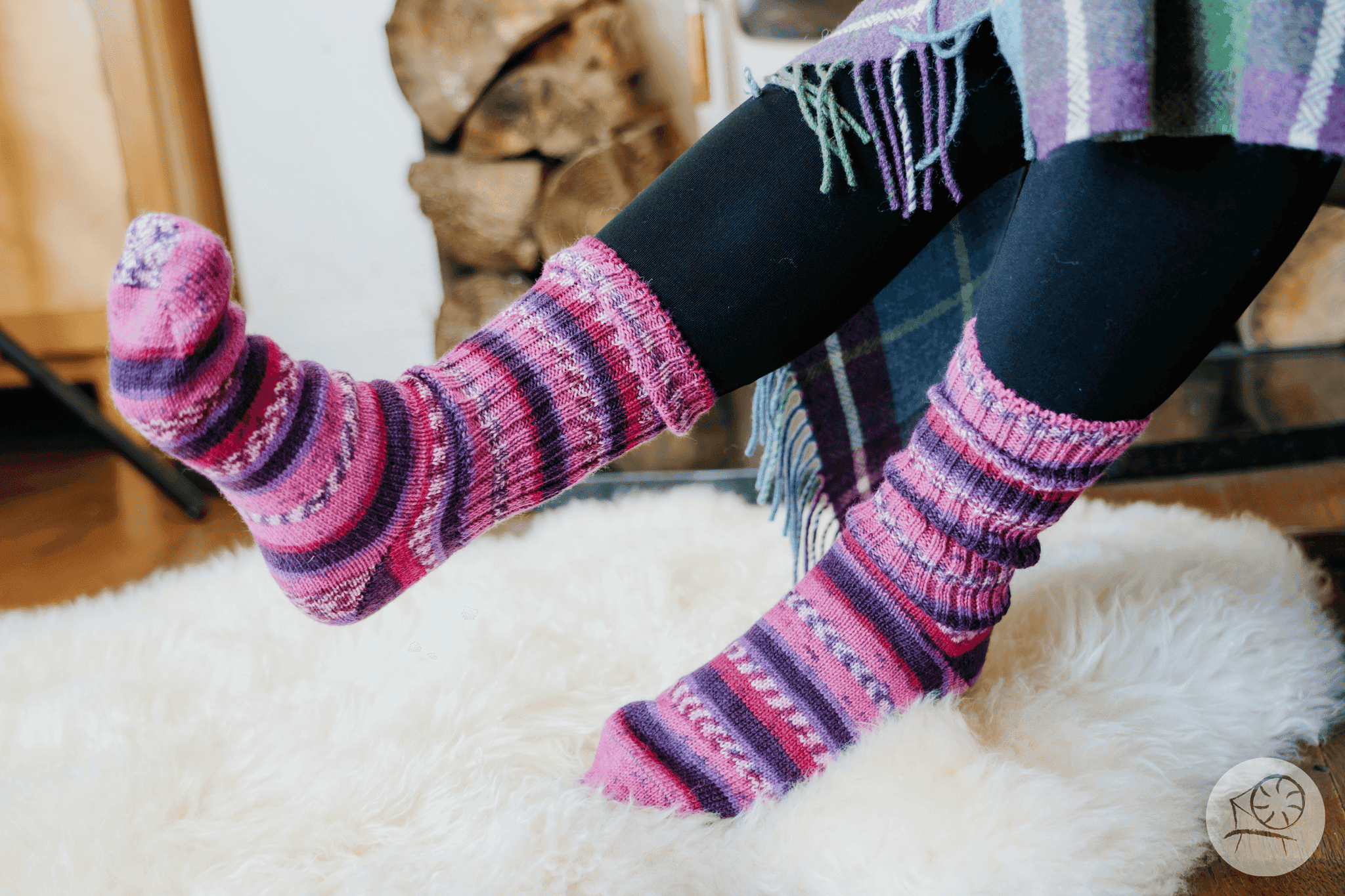 Sheep & Wool Centre Connemara Stripe Fair Isle Walking Socks Ladies