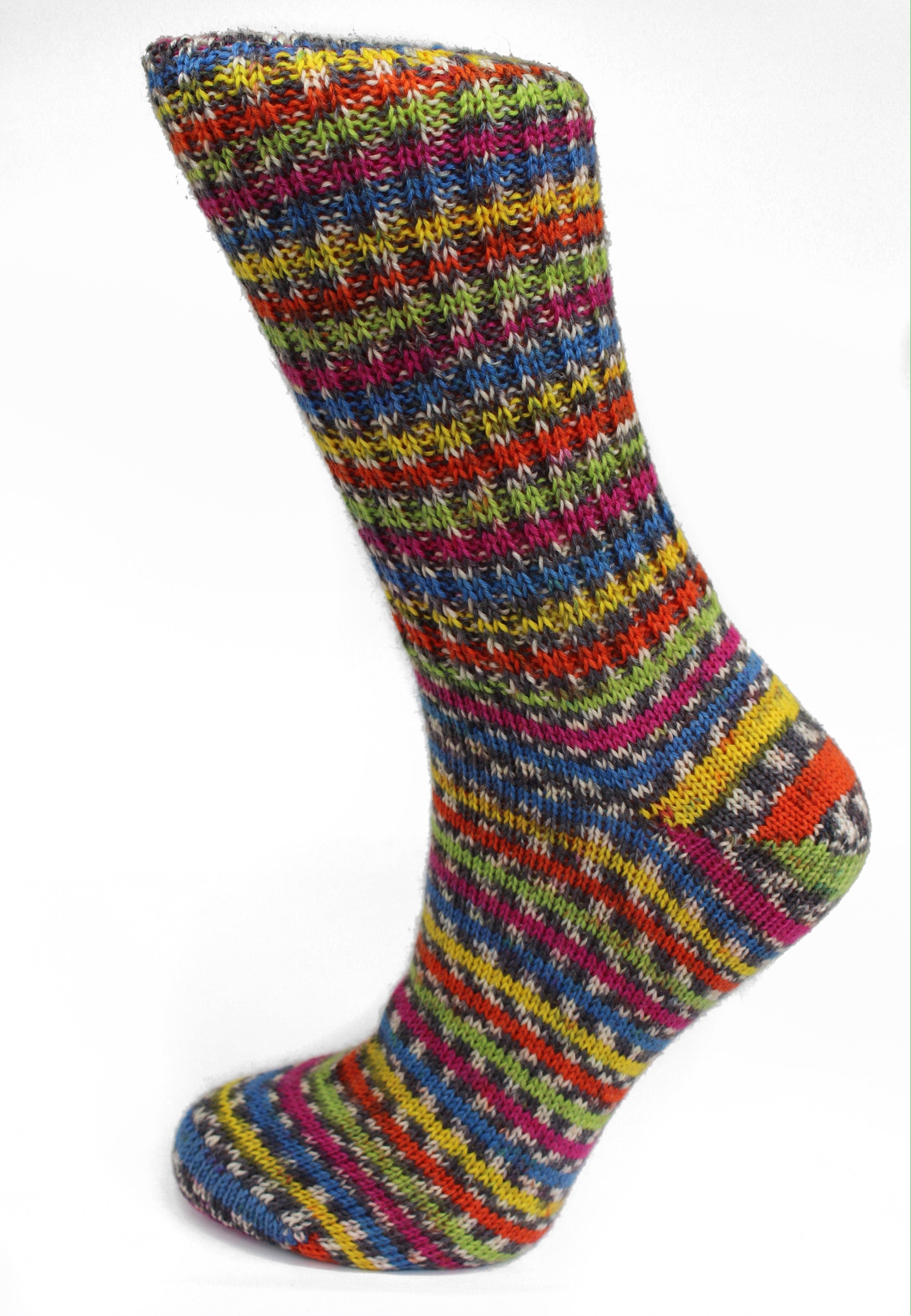 Sheep & Wool Centre Connemara Sweetshop Stripe Fair Isle Walking Socks Ladies