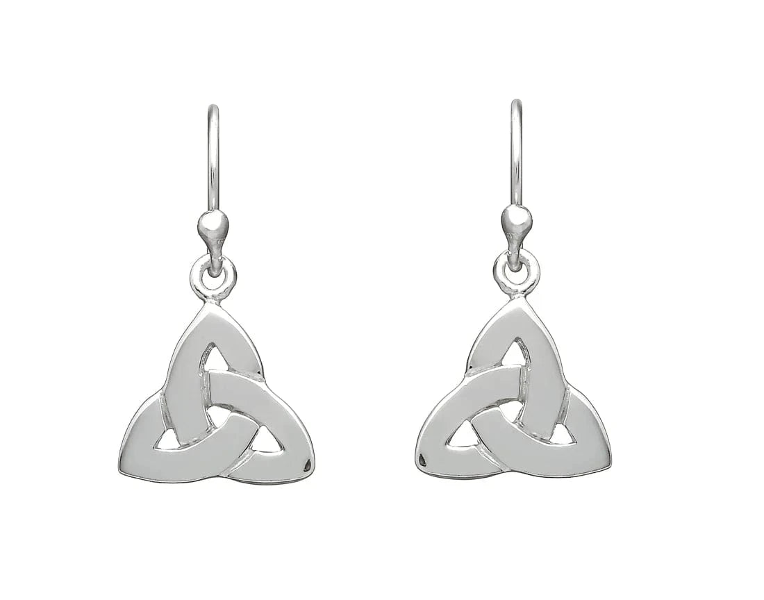 Woods Celtic Jewellery Trinity Knot Drop Earrings - Sterling Silver