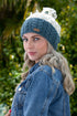 Erin Knitwear Uneven Wool Bobble Ladies Hat - Blue