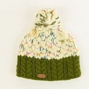 Erin Knitwear Uneven Wool Bobble Ladies Hat - Green