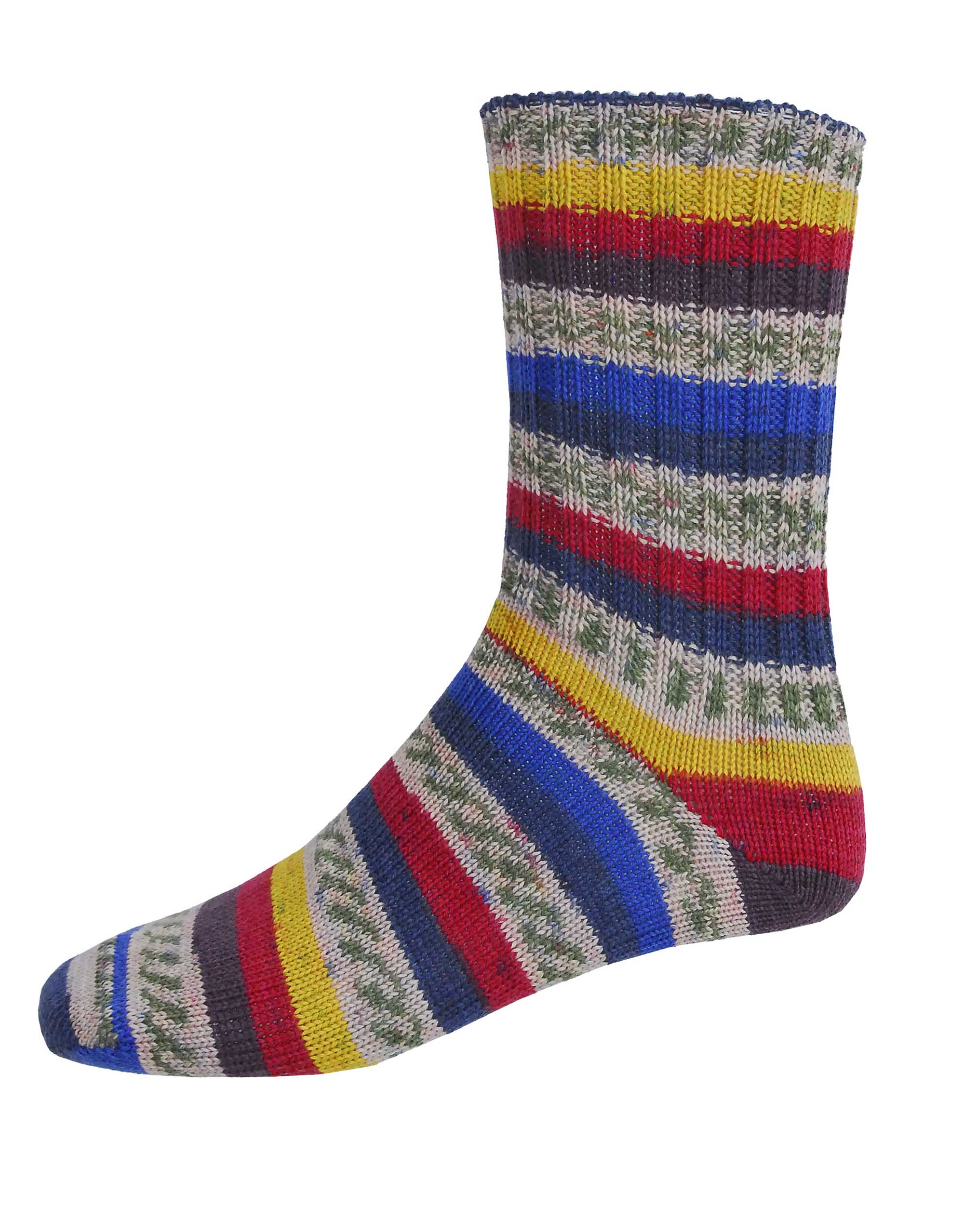Stripe Fair Isle Walking Socks Mens - Regular