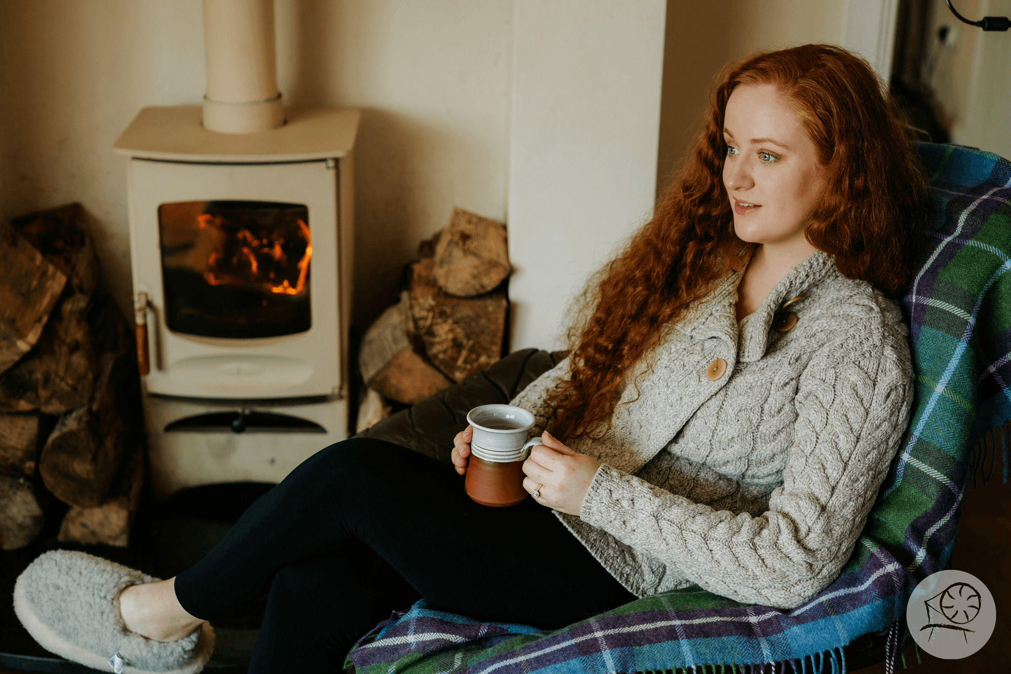 Ladies Supersoft Merino Crossover Cardigan - Oatmeal