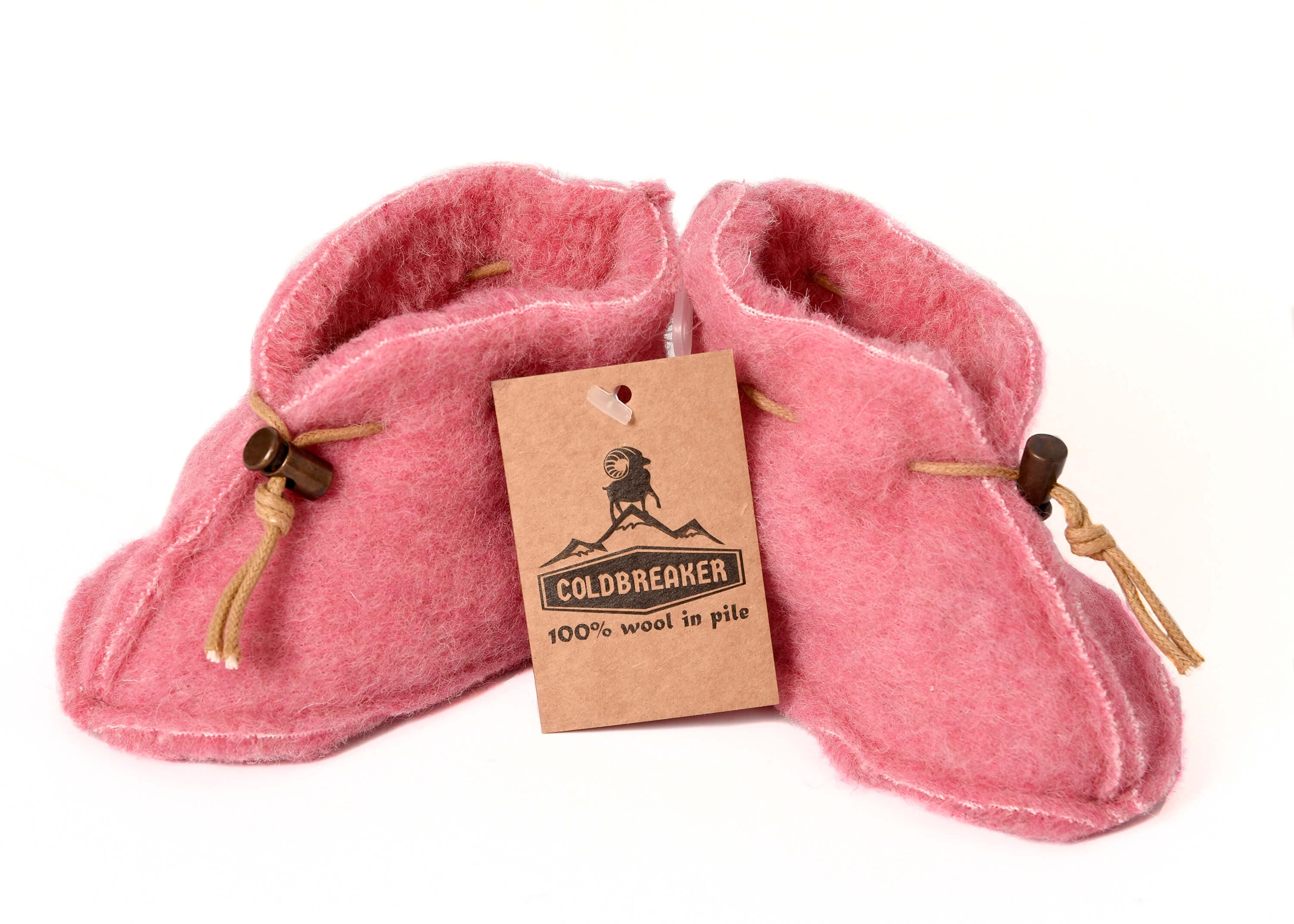 Aran Woollen Mills Wool Baby Slippers - Pink